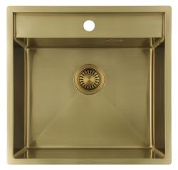 Pure.Sink Luxion Gold sink 51x50 cm Tapwing with tap hole PLX5150T-60