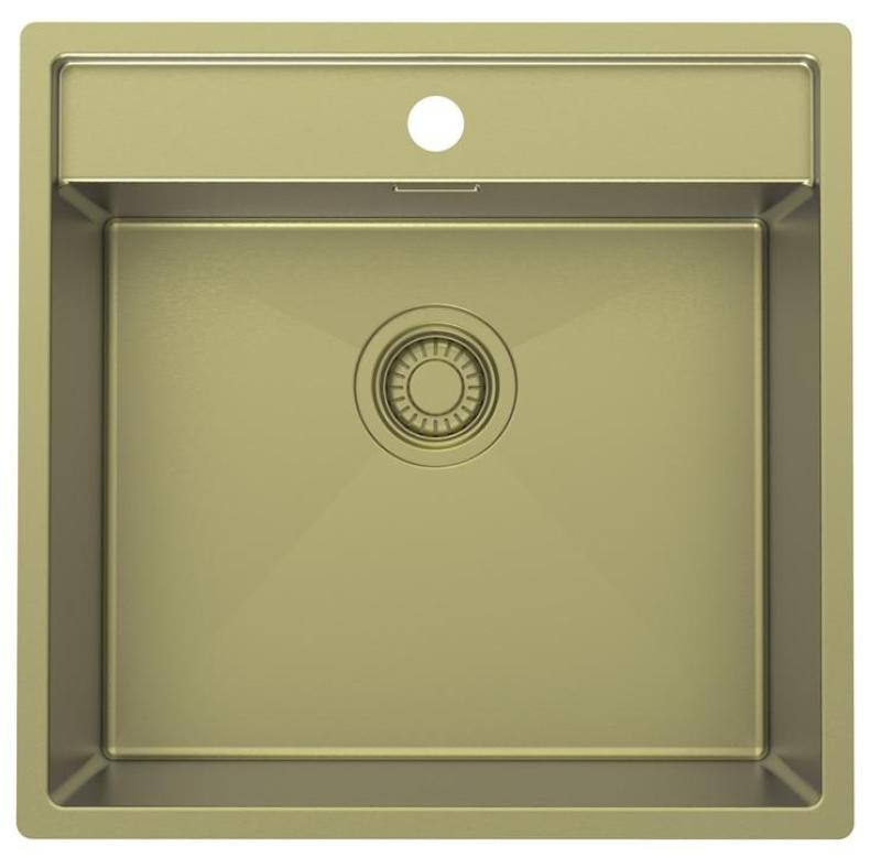 Pure.Sink Luxion Gold sink 51x50 cm Tapwing with tap hole PLX5150T-60