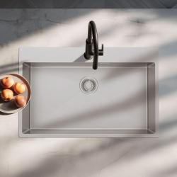 Pure.Sink Luxion Large stainless steel sink 78x50 cm Tapwing with tap hole PLX7850T-02
