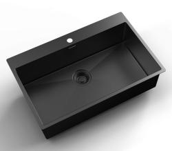 Pure.Sink Luxion PVD Large Black sink 78x50 cm Tapwing with tap hole PLX7850T-63