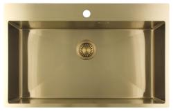 Pure.Sink Luxion Large gold sink 78x50 cm Tapwing with tap hole PLX7850T-60