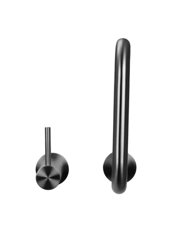 Pure.Sink Luxion 2-Loch-Küchenarmatur aus massivem Edelstahl mit rundem Auslauf PLX2HR-02