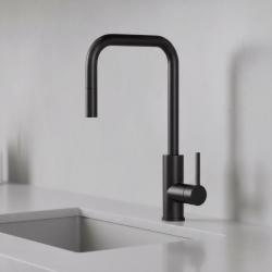 Pure.Sink Luxion Matte Black Kitchen Faucet Square with Pull-Out Spout PLXSQUA-10
