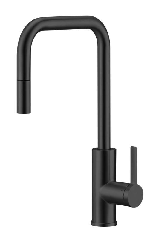 Pure.Sink Luxion Matte Black Kitchen Faucet Square with Pull-Out Spout PLXSQUA-10