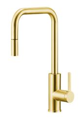 Pure.Sink Luxion Gold kitchen faucet square with pull-out spout PLXSQUA-60