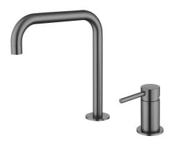 Pure.Sink Luxion 2-hole Gun metal kitchen faucet with U spout PLX2HU-61