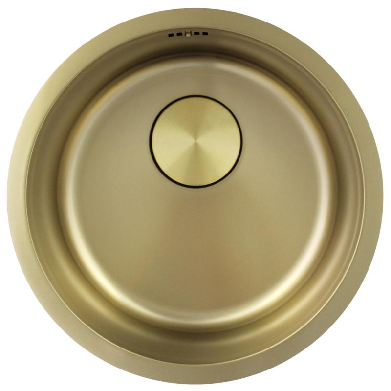 Pure.Sink Rondo Golden Round Sink flush mount, undermount and top mount 38 cm PRN38-60