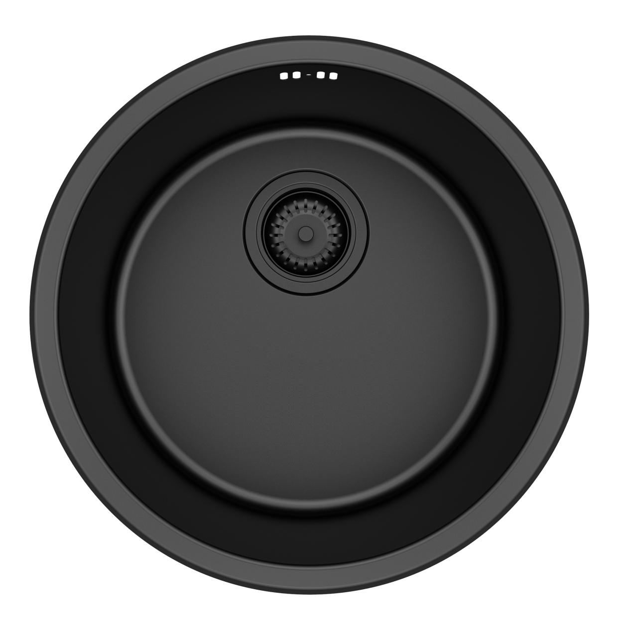 Pure.Sink Rondo Gun Metal Round Sink flush mount, undermount and top mount 38 cm PRN38-61 - Productafbeelding