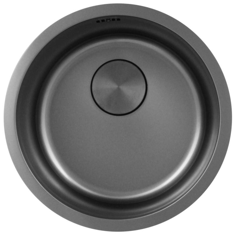 Pure.Sink Rondo Gun Metal Round Sink flush mount, undermount and top mount 38 cm PRN38-61