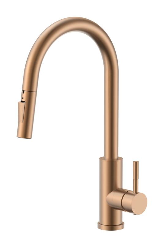 Pure.Sink Elite Steel Stream-S kitchen faucet PVD copper with pull-out spout PS8045-62