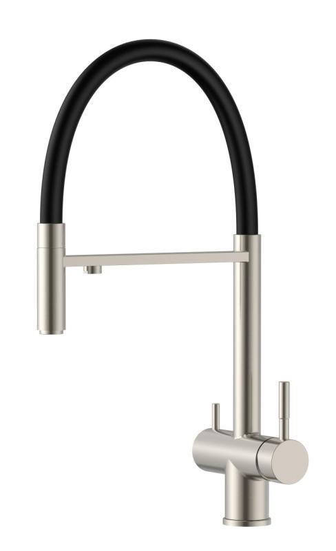 Pure.Sink Elite Steel Flex 3-way Stainless Steel Kitchen Faucet with Flexible Spout and Filtered Water PS8110-02