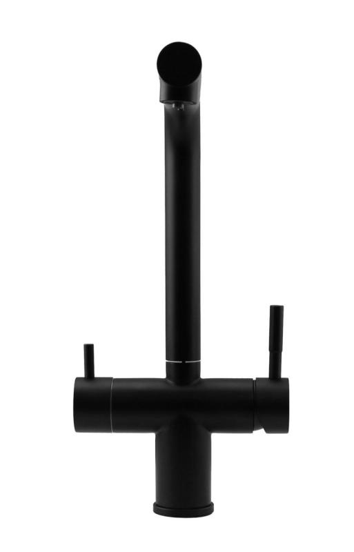 Pure.Sink Elite Steel Clear-S Matte Black 3-Way Kitchen Faucet with Pull-Out Spout and Filtered Water PS8120-10