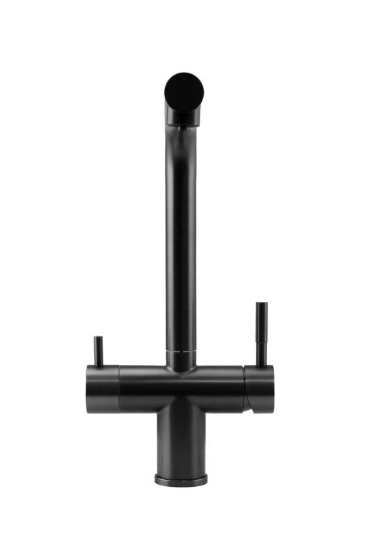 Pure.Sink Elite Steel Clear-S PVD Gun Metal 3-way Kitchen Faucet with Pull-out Spout and Filtered Water PS8120-61