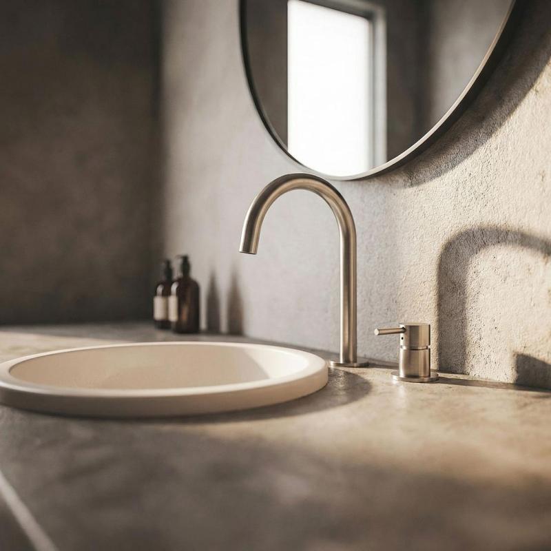 MURO TUA 2-hole sink faucet chrome with round spout 1208972104