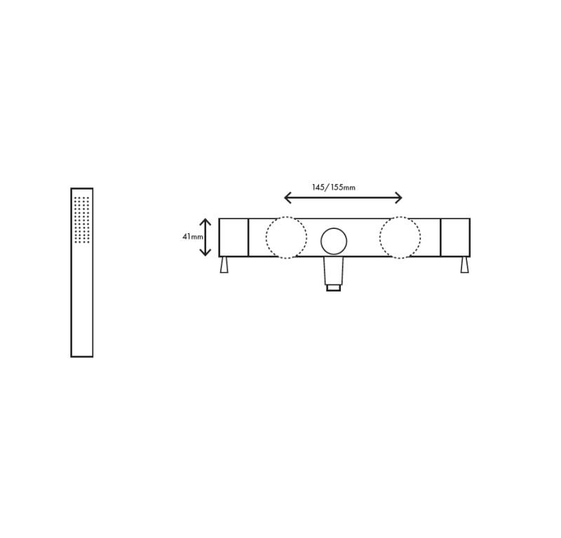 MURO TUA Bath mixer with hand shower set, chrome M1.B2.CR