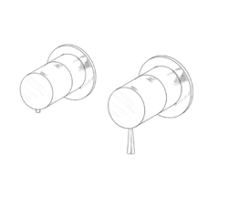 MURO TUA Built-in shower thermostat tap with 3 outlets, chrome M1.B33T.R.CR
