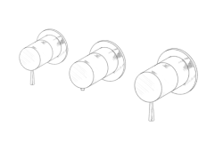 MURO TUA Built-in shower thermostat tap with 2 stop valves, chrome M1.B34T.R.CR