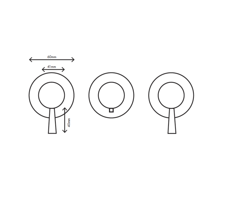 MURO TUA Built-in shower thermostat tap with 2 stop valves, chrome M1.B34T.R.CR