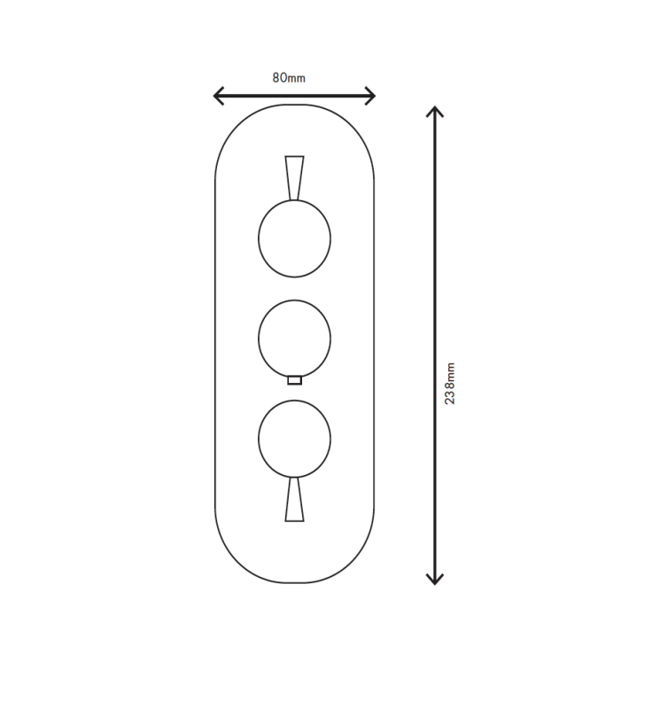 MURO TUA Wall-mounted mixer tap with 2 stop valves, chrome M1.B34.S.CR