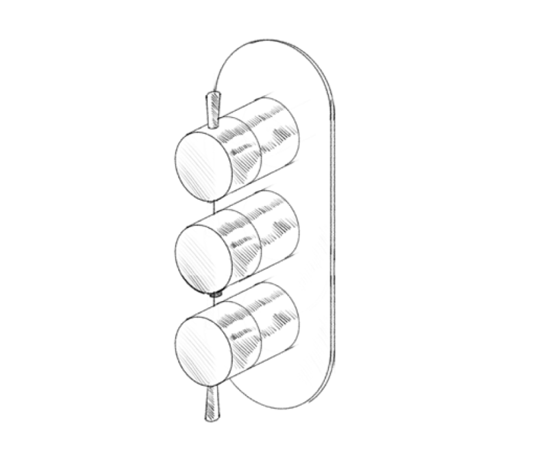 MURO TUA Wall-mounted mixer tap with 2 stop valves, chrome M1.B34.S.CR