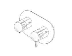 MURO TUA Built-in shower thermostat tap with 1 outlet, chrome M1.B31T.S.CR