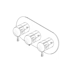 MURO TUA Built-in shower thermostat tap with 2 stop valves, chrome M1.B34T.S.CR