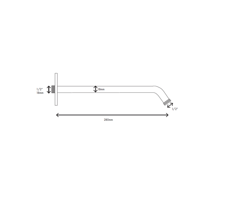 MURO TUA shower arm wall chrome M1.B34.S.CR