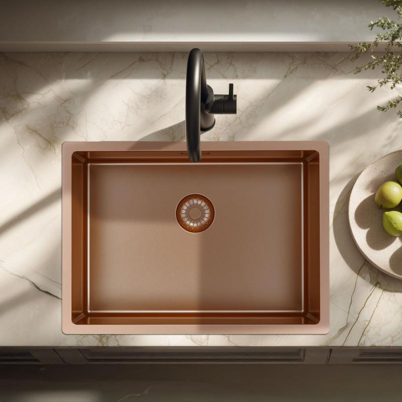 Pure.Sink Exclusivo Special 35 cm long copper sink 50 x 35 cm 10 mm radius PEX5035-62