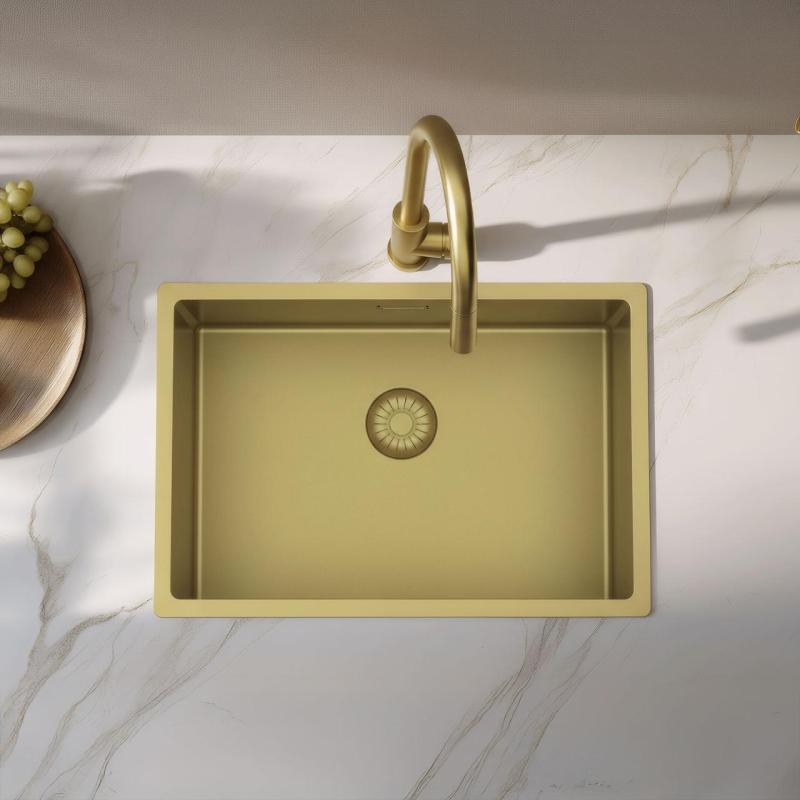 Pure.Sink Exclusivo Special 35 cm long gold sink 50 x 35 cm 10 mm radius PEX5035-60