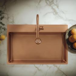 Pure.Sink Exclusivo Large Copper Sink 75x40cm Tapwing with Tap Hole PEX7540T-62
