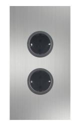 Indux Corner Power strip with 2 grounded outlets, stainless steel 1208972276