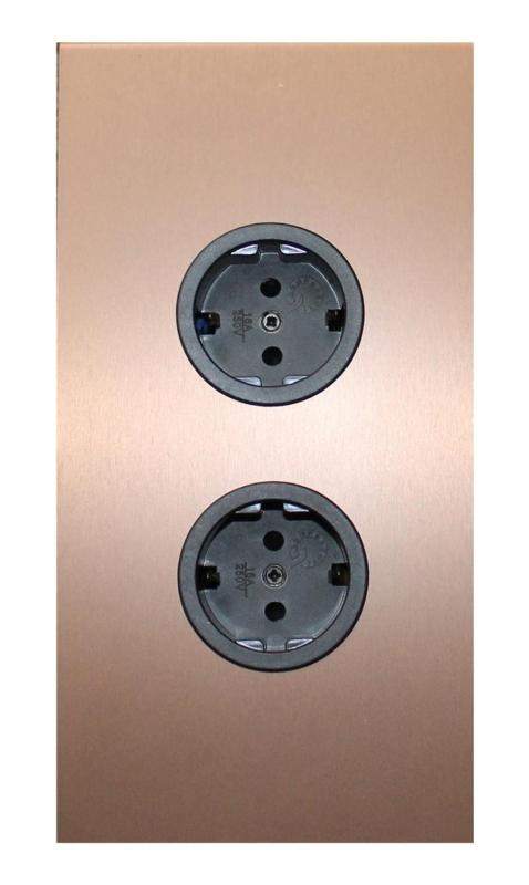 Indux Corner Power strip with 2 sockets, earth connection, copper 1208972279