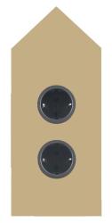 Indux Corner Energy column with 2 sockets, grounded, corner, gold 1208972288