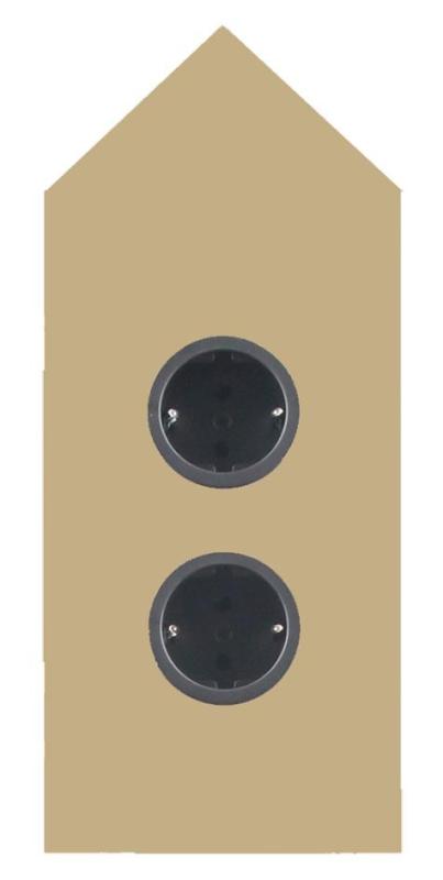 Indux Corner Energy column with 2 sockets, grounded, corner, gold 1208972288