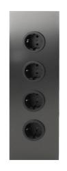 Indux Corner Power strip with 4 sockets, grounded, gunmetal, 1208972290