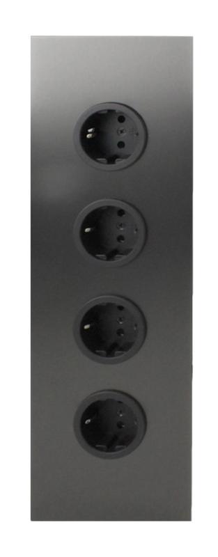 Indux Corner Power strip with 4 sockets, grounded, gunmetal, 1208972290