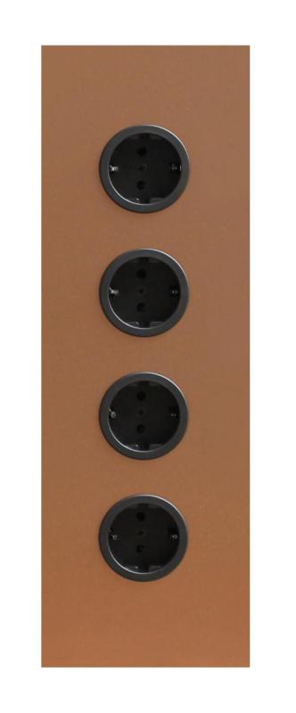 Indux Corner Energy column with 4 sockets, earth connection, copper 1208972291