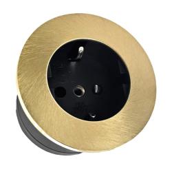 Indux Round Built-in Socket with 1 Outlet Grounded Gold 1208972317