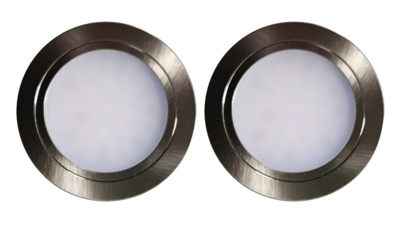 Indux Luma Kleine Einbauküche Multi Tone LED Set 2 Spots Edelstahl-Optik 1208972326