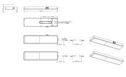 Indux Nivo kitchen surface-mounted LED spotlight 3 W with central switch Black 1208972331