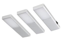 Indux Nivo Kitchen surface-mounted LED set 3x3 W with central switch, aluminum look 1208972334