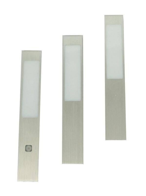 Indux Nex Kitchen surface-mounted LED set 3x3 W with integrated touch dimmer switch, aluminum 1208972335