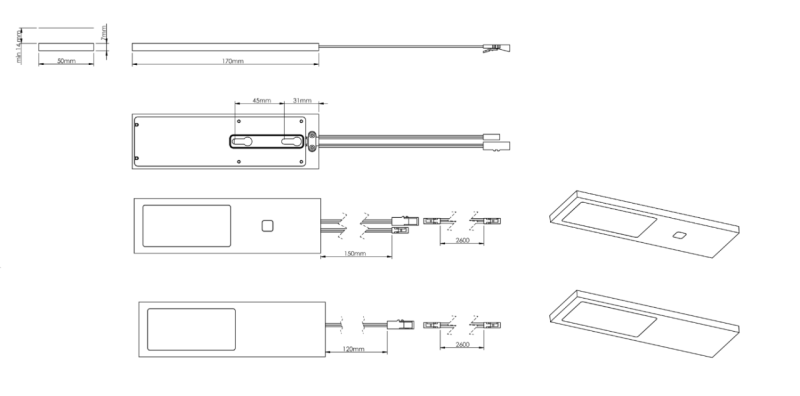 Indux Solin Küche Aufbau Multi Tone LED Set 3 Spots x 3,6 W Gun Metal 1208972353