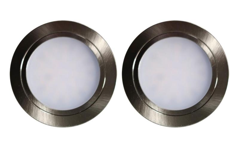Indux Luma Small built-in kitchen LED spotlight set, 2 spotlights with LED driver, stainless steel look 1208972371