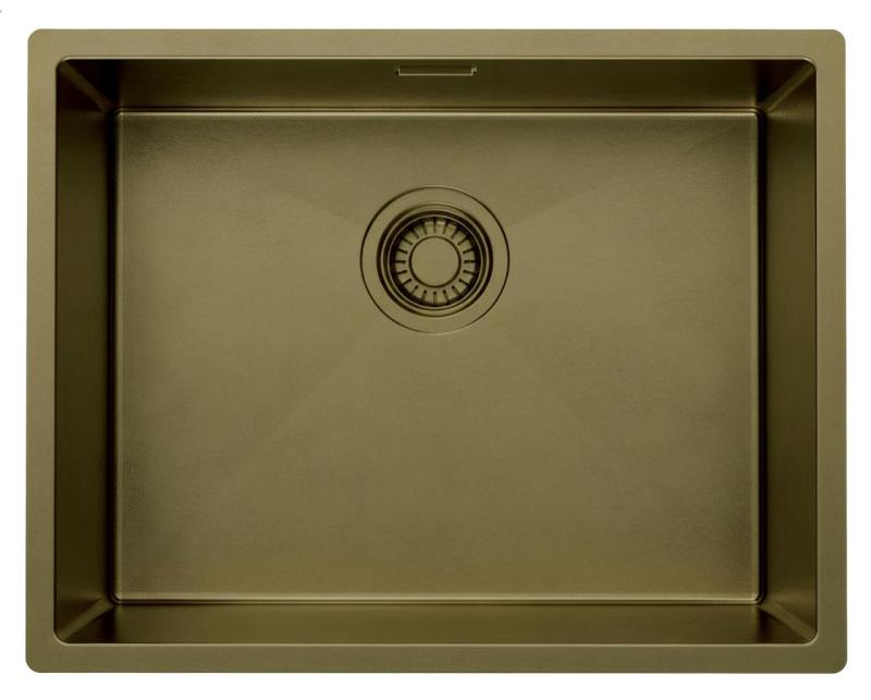 Pure.Sink Luxion PVD Antique Bronze sink 50x40 cm undermount, flush mount, and top mount with bottom rack PLX5040-64