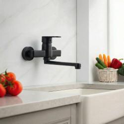 Aquanello Casa Single-lever Kitchen Wall Faucet Black with 20 cm spout BL-1420-CS