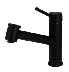 Aquanello Voss Kitchen mixer tap Black with pull-out spout and spray function BL-7200-VS