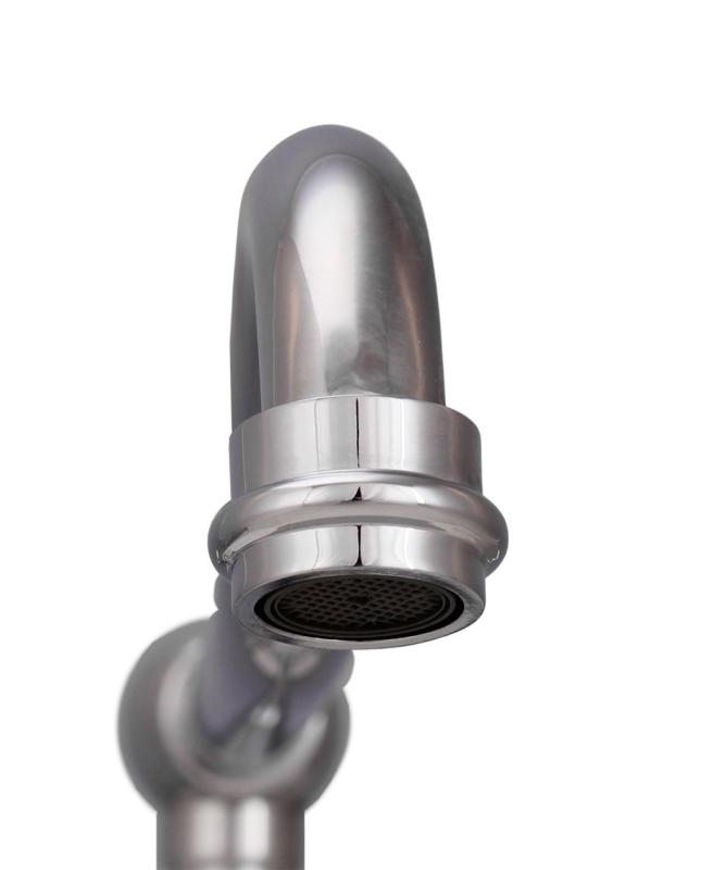 Aquanello Heritage Manor Classic Kitchen Nostalgic Bridge Kitchen Faucet Chrome with White Handle CR-0010-HM