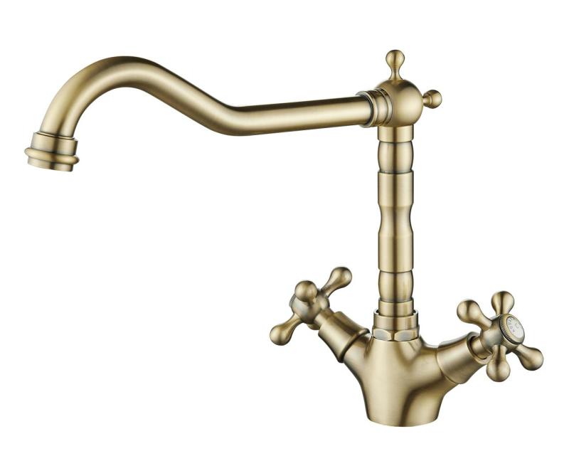 Aquanello Heritage Ascot Classic Kitchen Nostalgic Kitchen Faucet Bronze with Angled Spout BN-4002-HA