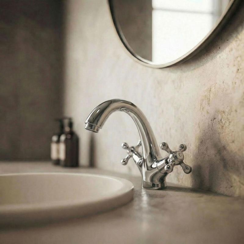 Aquanello Heritage Ascot Classic Nostalgic Washbasin Mixer Tap Chrome CR-4101-HA